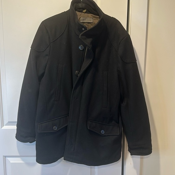 Gap Men’s XL Pea Coat 4 Pocket Black - Picture 2 of 5